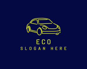 Road Trip - Yellow Neon Car logo design