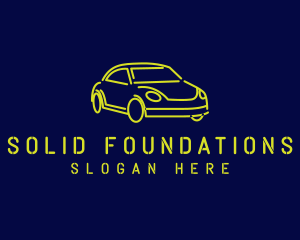 Road Trip - Yellow Neon Car logo design