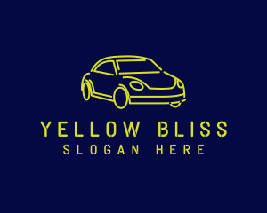 Yellow Neon Car logo design