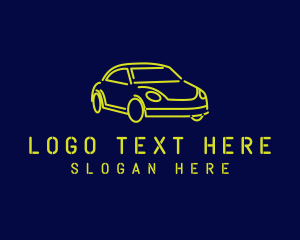 Rideshare - Yellow Neon Car logo design