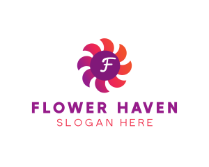 Gradient Flower Propeller logo design