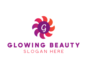 Gradient Flower Propeller logo design