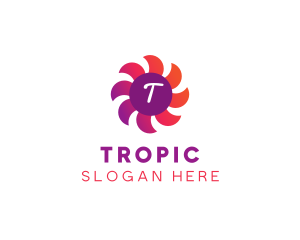 Gradient Flower Propeller logo design