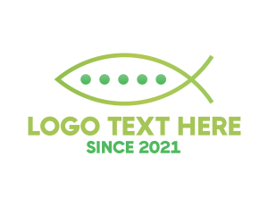 Green - Organic Fish Pea logo design