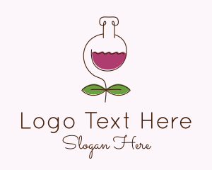 Wine - Wine Flower Flask logo design