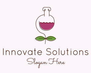 Wine Tasting - Wine Flower Flask logo design