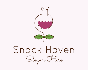 Wine Flower Flask logo design