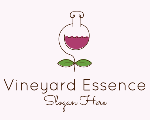 Wine Flower Flask logo design