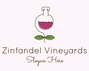 Wine Flower Flask logo design