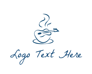 Latte - Hot Guitar Cafe logo design