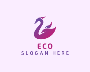 Swan - Leaf Swan Zoo logo design