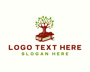 Wood - Tree Book Publishing logo design