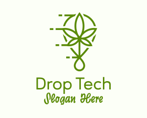 Drop - Cannabis Leaf Drop logo design