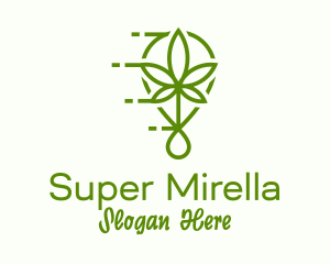 Natural - Cannabis Leaf Drop logo design