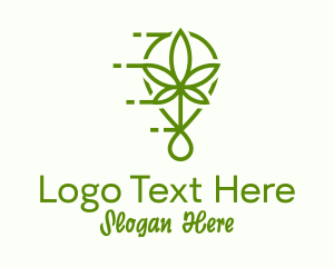 Hash - Cannabis Leaf Drop logo design