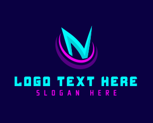 Startup - Cyber Gaming Letter N logo design