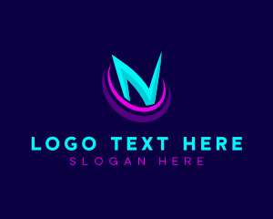 Startup - Cyber Gaming Letter N logo design