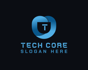 Tech Security Shield logo design