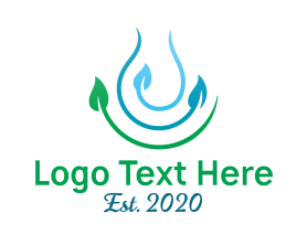 Leaf - Abstract E Leaf Outline logo design
