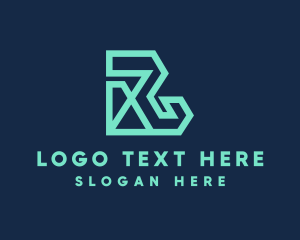 Line - Polygon Letter R logo design