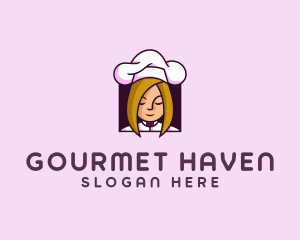 Woman Chef Cook logo design