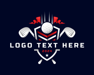 Golf Instructor - Golf Club Shield logo design