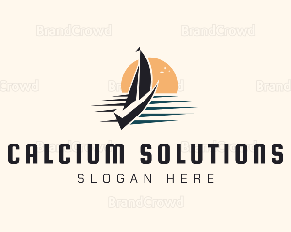 Yacht Sail Sunset Logo