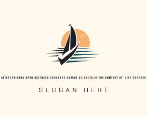 Ship - Yacht Sail Sunset logo design