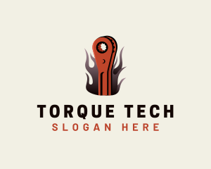 Torque - Torque Wrench Mechanic Fire logo design