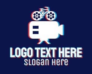 Vlogging - Glitchy Bicycle Cinema logo design