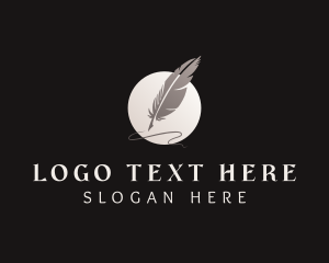 Feather - Author Writing Quill logo design