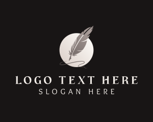 Blogger - Author Writing Quill logo design