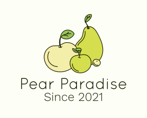 Pear - Organic Fruit Plant logo design