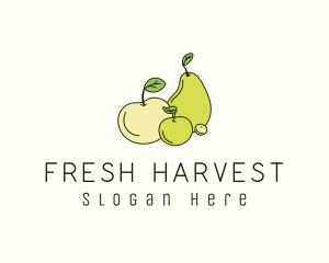 Apple Pear Fruits logo design