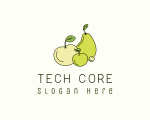 Apple Pear Fruits logo design