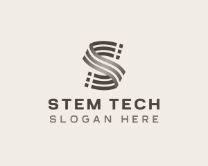 Cyber Tech Circuit Letter S logo design