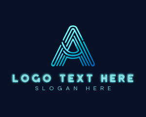 Data - Technology Cyber Letter A logo design