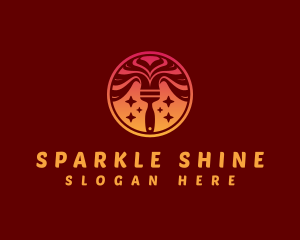 Sparkle Paintbrush Refurbish logo design