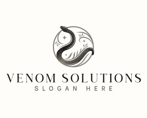 Serpent Floral Snake logo design