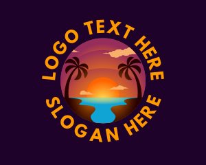 Outdoor - Sunset Island Travel logo design