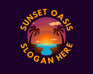 Sunset Island Travel logo design