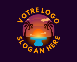 Coast - Sunset Island Travel logo design