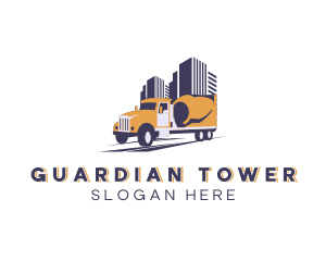 Urban Cement Mixer Truck logo design