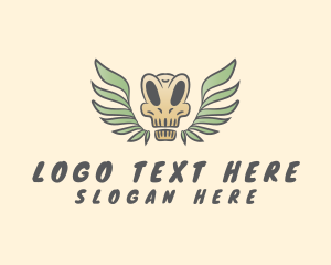 Aggressive - Gaming Skull Wings logo design