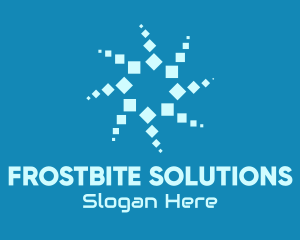 Freeze - Blue Winter Snowflake logo design