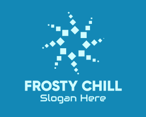 Freezer - Blue Winter Snowflake logo design