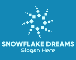 Winter - Blue Winter Snowflake logo design