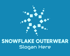 Blue Winter Snowflake logo design
