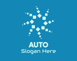 Aircon - Blue Winter Snowflake logo design