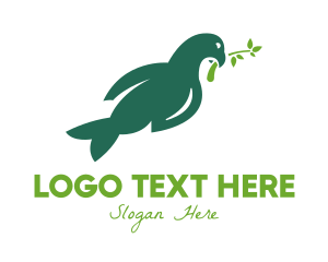 Religion - Green Peace Dove logo design